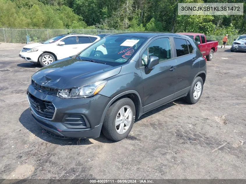 2019 Chevrolet Trax Ls VIN: 3GNCJKSB1KL381472 Lot: 40025111