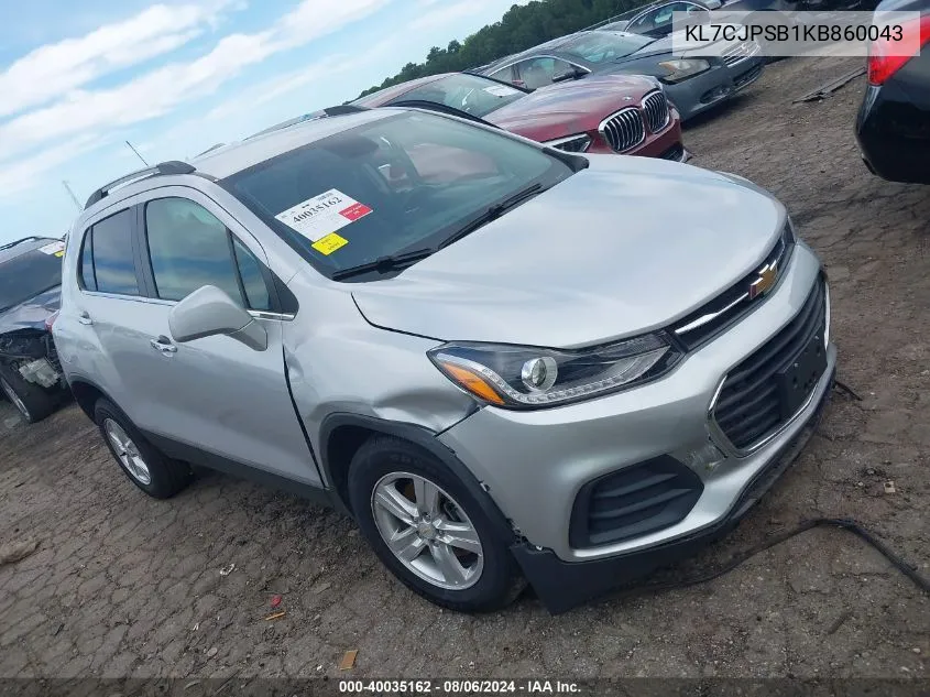 2019 Chevrolet Trax Lt VIN: KL7CJPSB1KB860043 Lot: 40035162