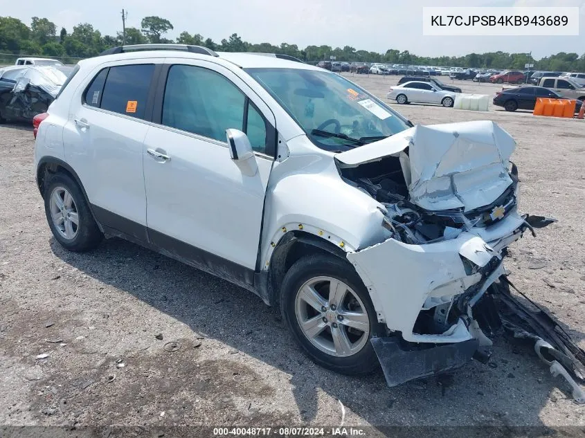 2019 Chevrolet Trax Lt VIN: KL7CJPSB4KB943689 Lot: 40048717