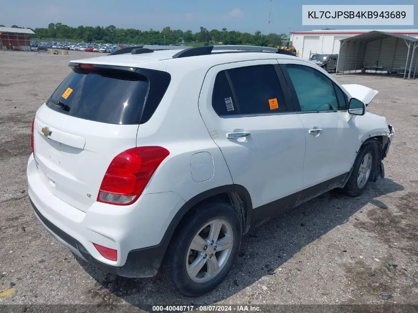 2019 Chevrolet Trax Lt VIN: KL7CJPSB4KB943689 Lot: 40048717