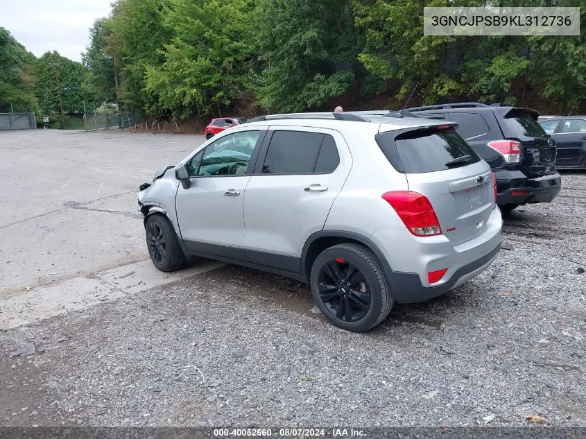 2019 Chevrolet Trax Lt VIN: 3GNCJPSB9KL312736 Lot: 40052660