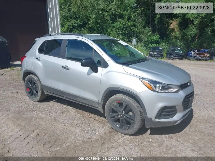 2019 Chevrolet Trax Lt VIN: 3GNCJPSB7KL220928 Lot: 40078049