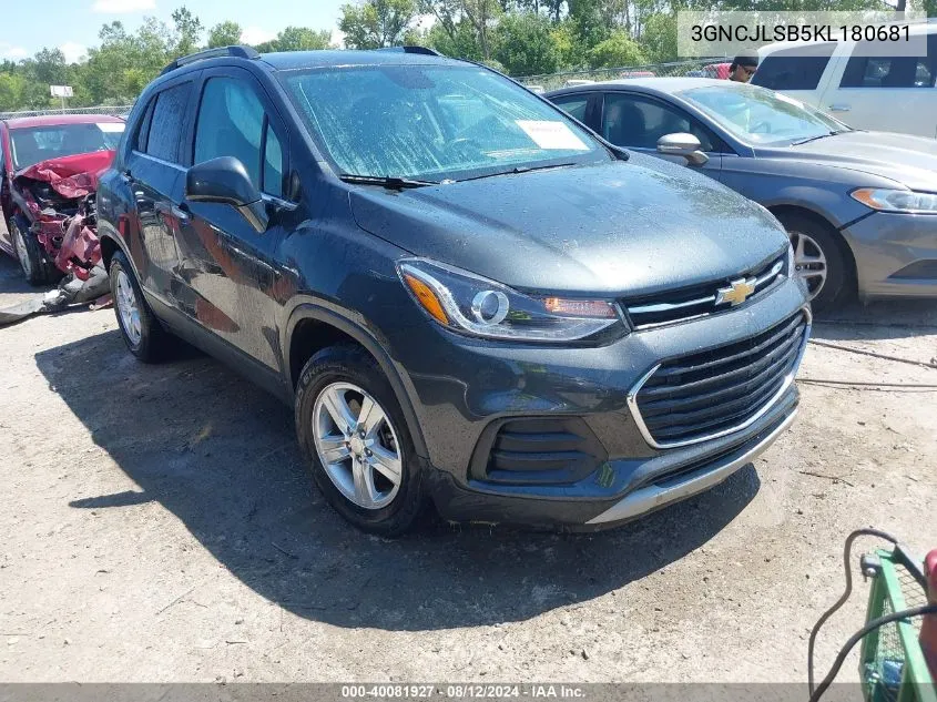 2019 Chevrolet Trax Lt VIN: 3GNCJLSB5KL180681 Lot: 40081927