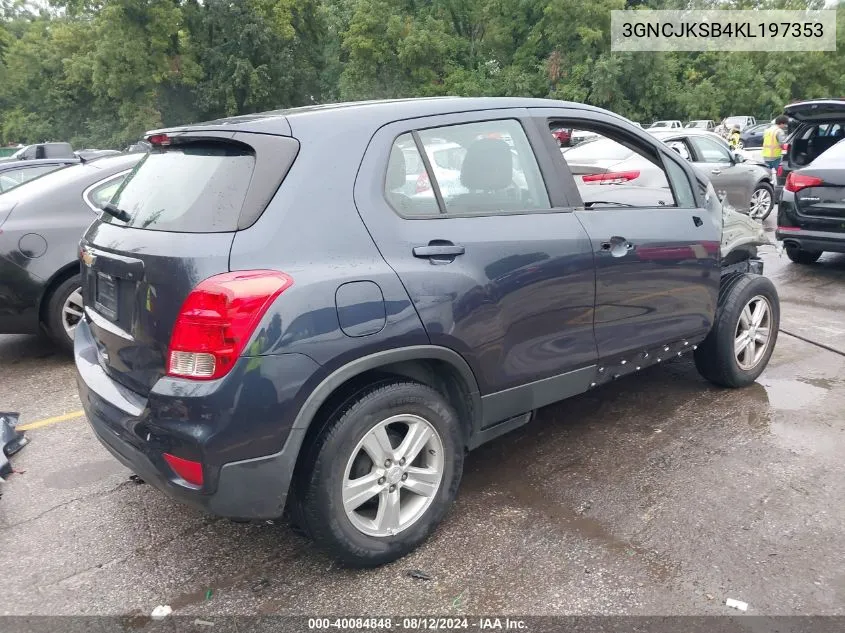 3GNCJKSB4KL197353 2019 Chevrolet Trax Ls