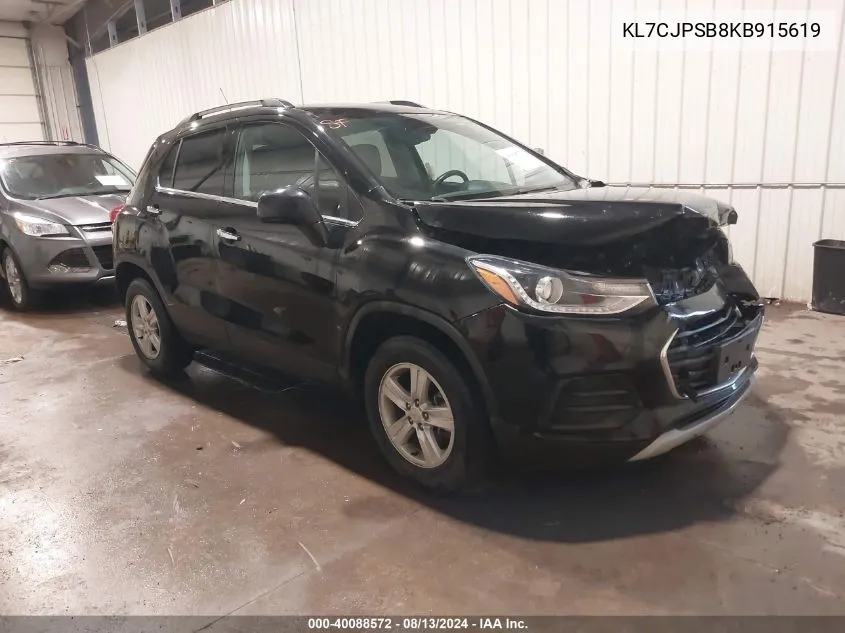 2019 Chevrolet Trax Lt VIN: KL7CJPSB8KB915619 Lot: 40088572