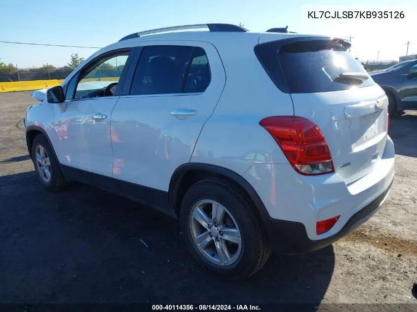 KL7CJLSB7KB935126 2019 Chevrolet Trax Lt