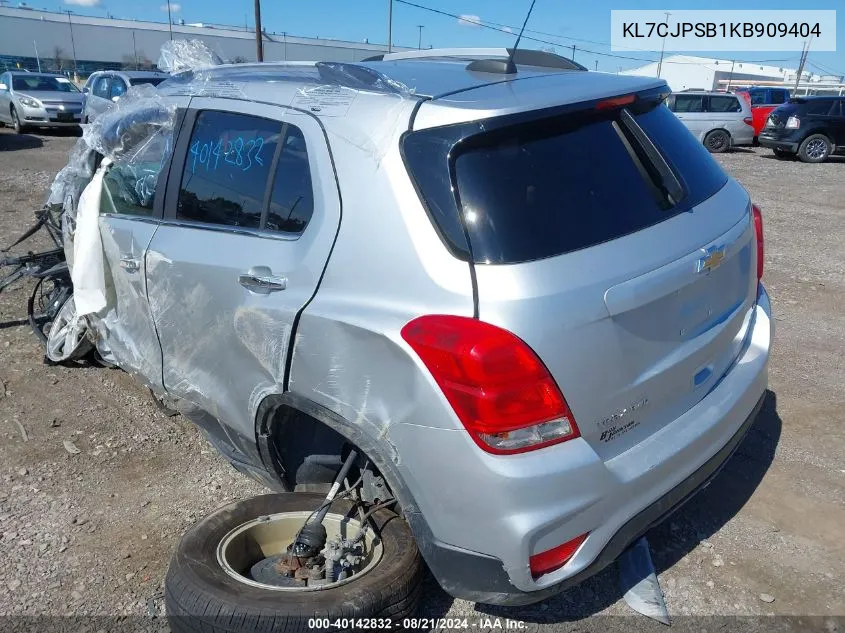 2019 Chevrolet Trax Lt VIN: KL7CJPSB1KB909404 Lot: 40142832