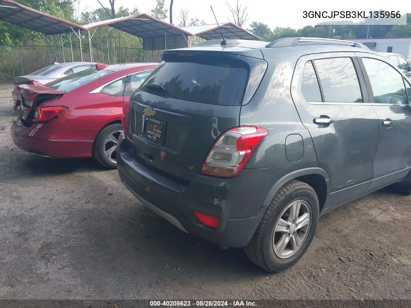 2019 Chevrolet Trax Lt VIN: 3GNCJPSB3KL135956 Lot: 40208623