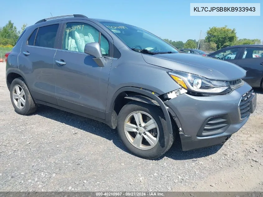 2019 Chevrolet Trax Lt VIN: KL7CJPSB8KB933943 Lot: 40210987