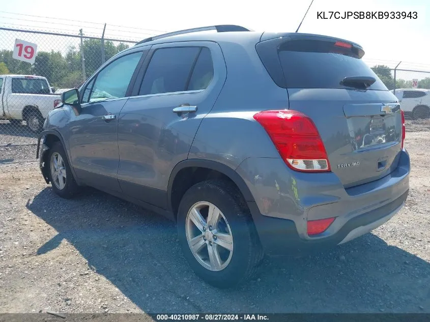 KL7CJPSB8KB933943 2019 Chevrolet Trax Lt