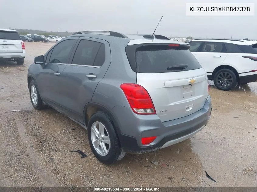 KL7CJLSBXKB847378 2019 Chevrolet Trax Lt