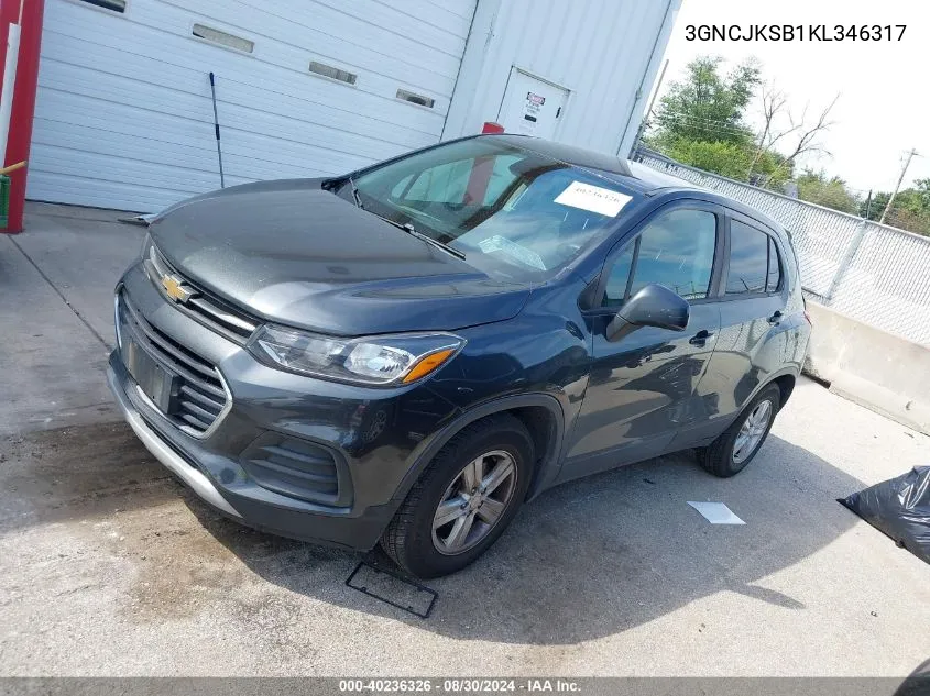 2019 Chevrolet Trax Ls VIN: 3GNCJKSB1KL346317 Lot: 40236326