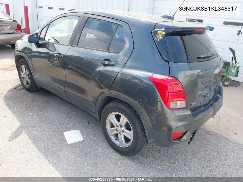 3GNCJKSB1KL346317 2019 Chevrolet Trax Ls