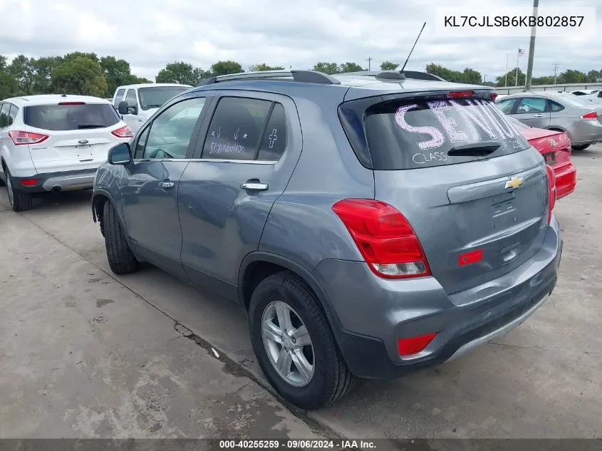 KL7CJLSB6KB802857 2019 Chevrolet Trax Lt