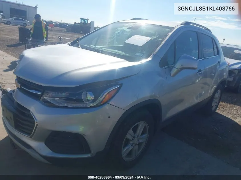 3GNCJLSB1KL403766 2019 Chevrolet Trax Lt