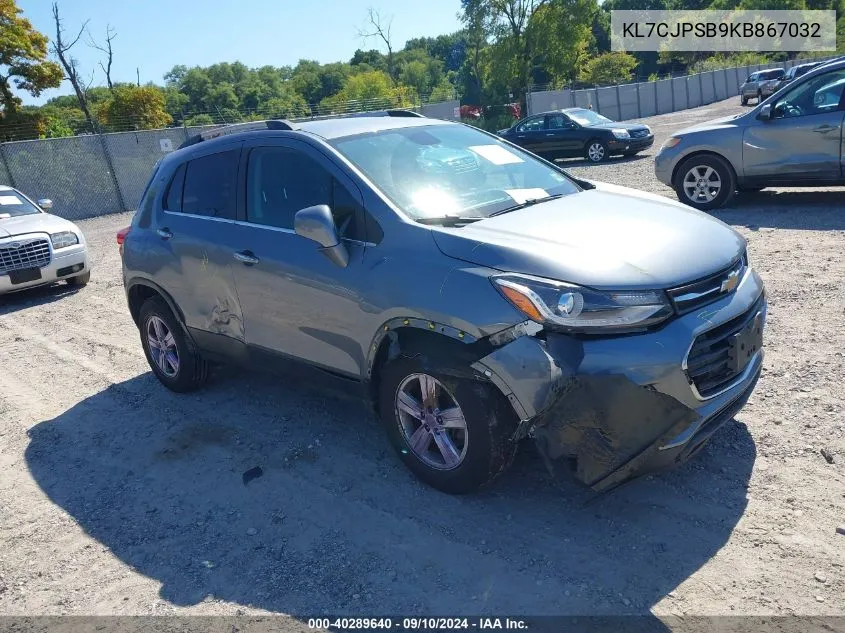 2019 Chevrolet Trax 1Lt VIN: KL7CJPSB9KB867032 Lot: 40289640