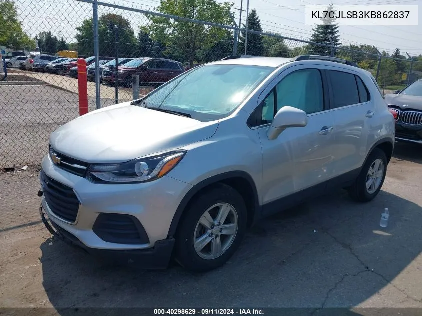 2019 Chevrolet Trax 1Lt VIN: KL7CJLSB3KB862837 Lot: 40298629