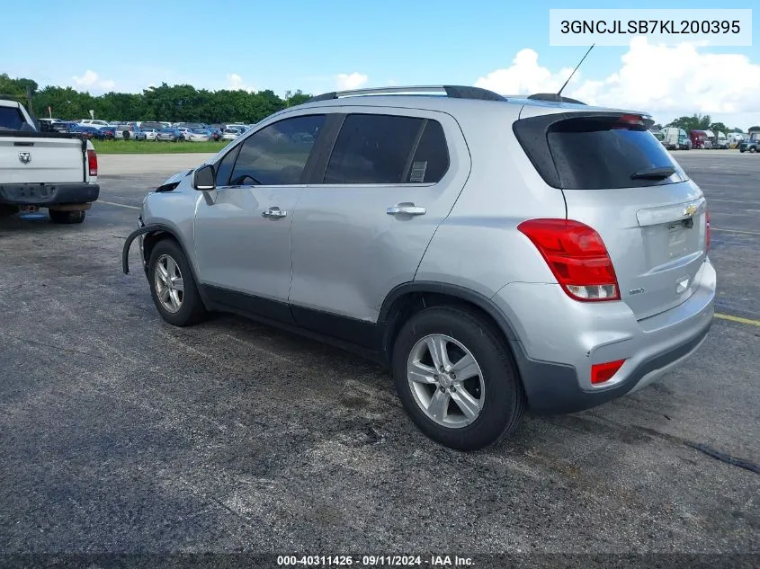 2019 Chevrolet Trax 1Lt VIN: 3GNCJLSB7KL200395 Lot: 40311426