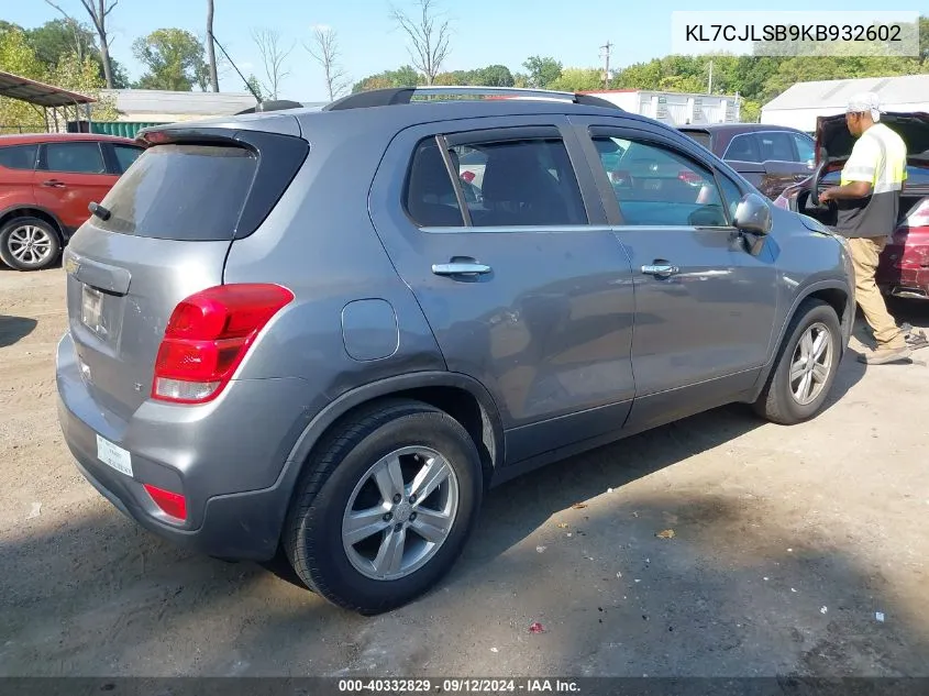 2019 Chevrolet Trax Lt VIN: KL7CJLSB9KB932602 Lot: 40332829