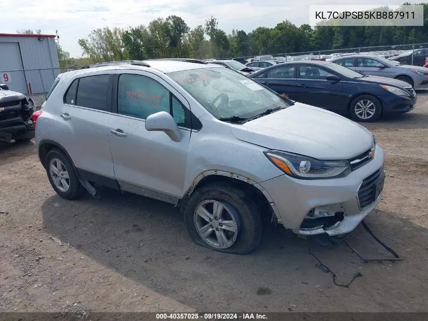 2019 Chevrolet Trax Lt VIN: KL7CJPSB5KB887911 Lot: 40357025