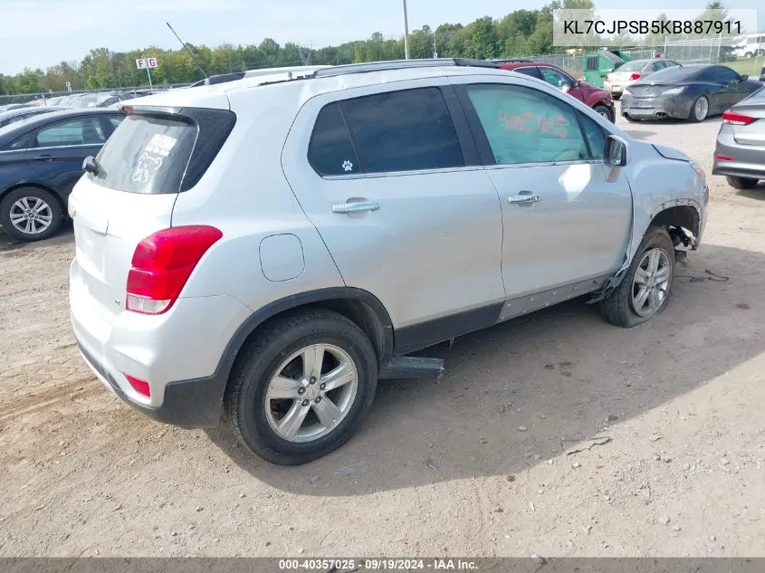 2019 Chevrolet Trax Lt VIN: KL7CJPSB5KB887911 Lot: 40357025