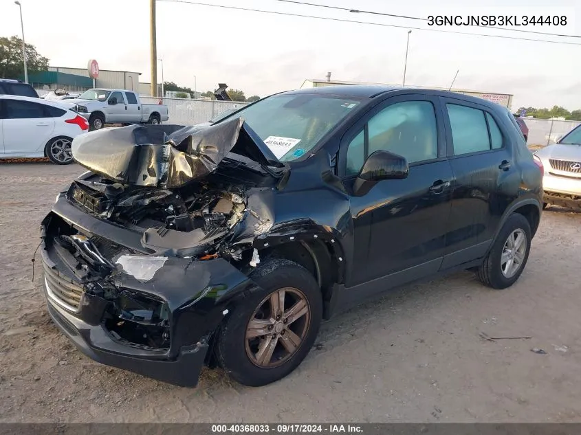 3GNCJNSB3KL344408 2019 Chevrolet Trax Ls