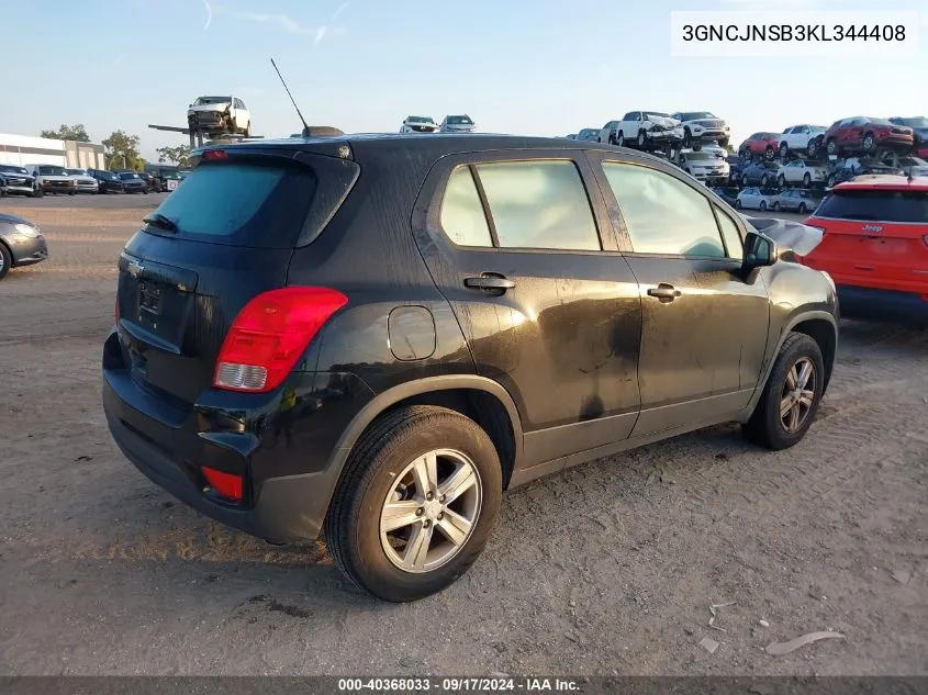 3GNCJNSB3KL344408 2019 Chevrolet Trax Ls