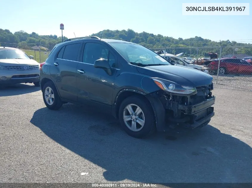 2019 Chevrolet Trax Lt VIN: 3GNCJLSB4KL391967 Lot: 40380911