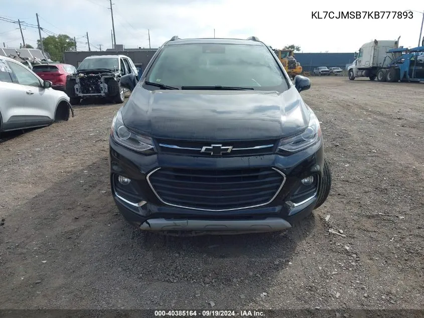 2019 Chevrolet Trax Premier VIN: KL7CJMSB7KB777893 Lot: 40385164