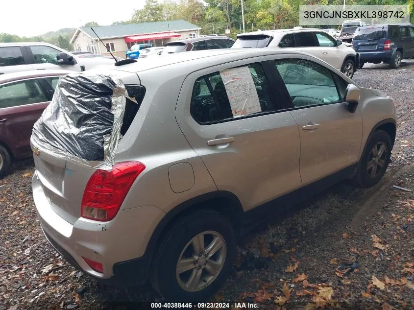 3GNCJNSBXKL398742 2019 Chevrolet Trax Ls