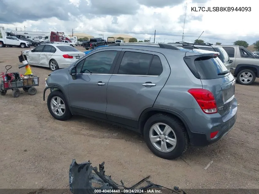 2019 Chevrolet Trax Lt VIN: KL7CJLSB8KB944093 Lot: 40404448