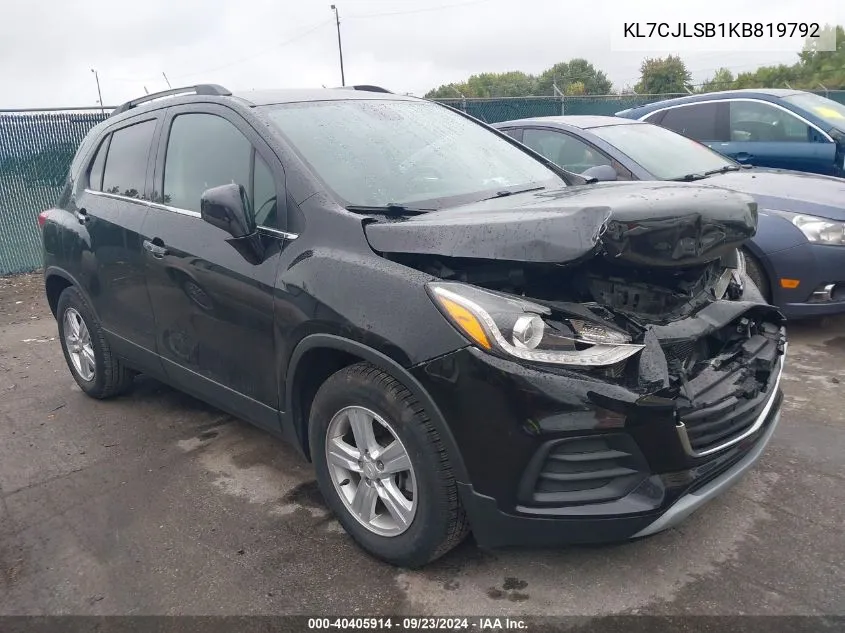 2019 Chevrolet Trax 1Lt VIN: KL7CJLSB1KB819792 Lot: 40405914