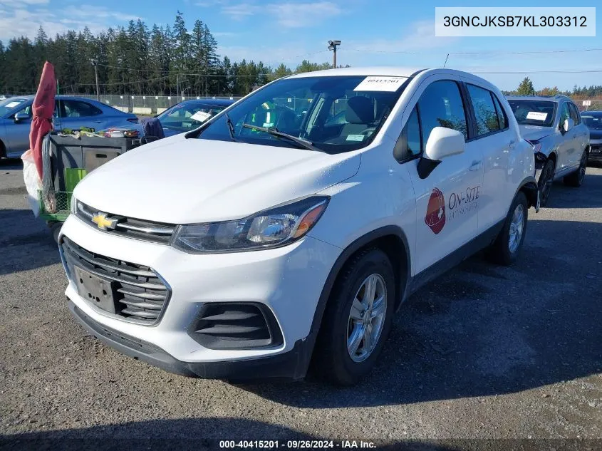 3GNCJKSB7KL303312 2019 Chevrolet Trax Ls