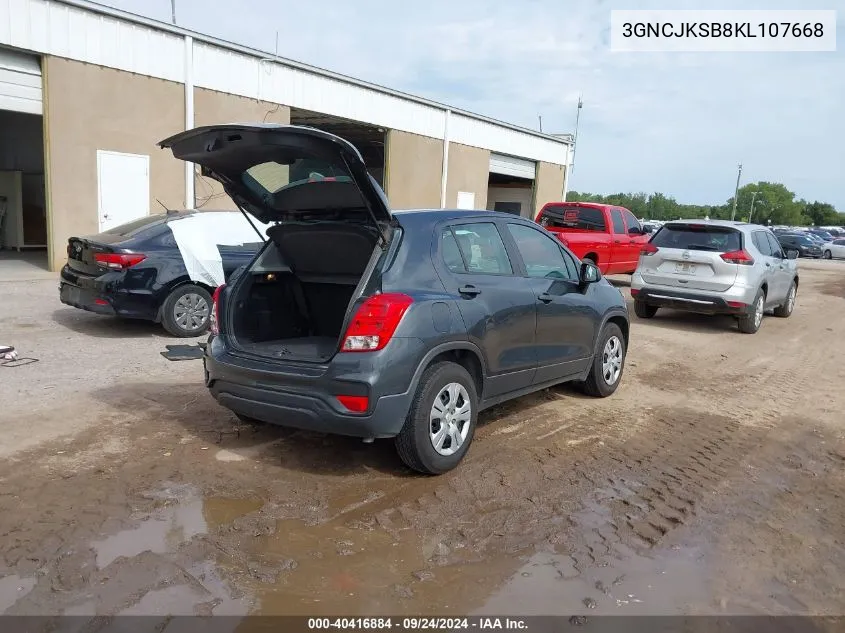 2019 Chevrolet Trax Ls VIN: 3GNCJKSB8KL107668 Lot: 40416884