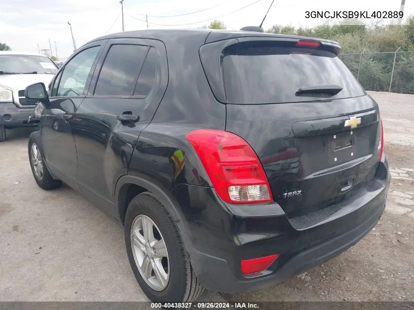 3GNCJKSB9KL402889 2019 Chevrolet Trax Ls