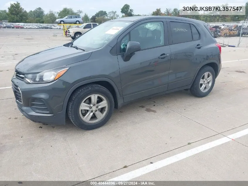 2019 Chevrolet Trax Ls VIN: 3GNCJKSB7KL357547 Lot: 40444896