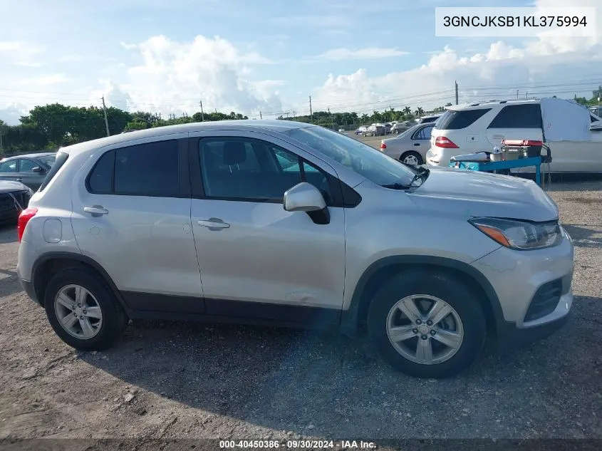 3GNCJKSB1KL375994 2019 Chevrolet Trax Ls