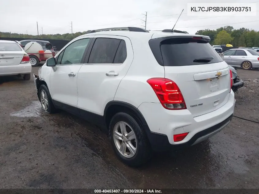 KL7CJPSB3KB903751 2019 Chevrolet Trax Lt