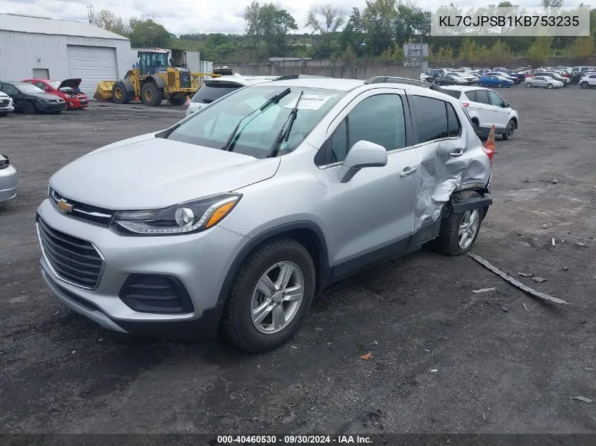 2019 Chevrolet Trax Lt VIN: KL7CJPSB1KB753235 Lot: 40460530