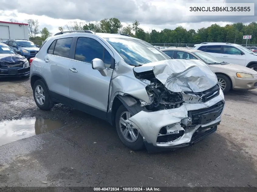 2019 Chevrolet Trax Lt VIN: 3GNCJLSB6KL365855 Lot: 40472834