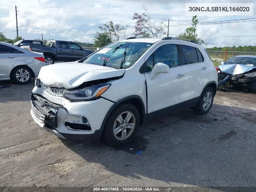 2019 Chevrolet Trax Lt VIN: 3GNCJLSB1KL166020 Lot: 40517405