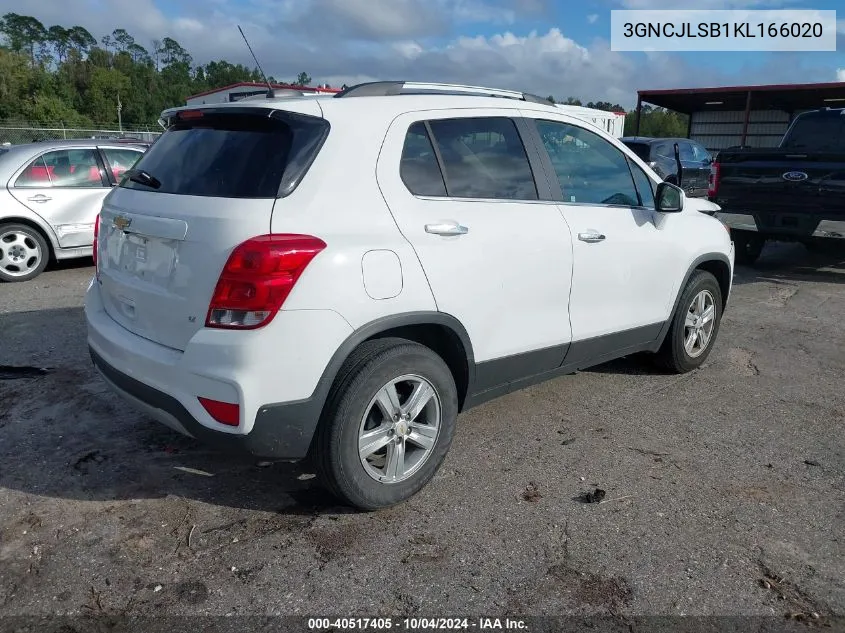 2019 Chevrolet Trax Lt VIN: 3GNCJLSB1KL166020 Lot: 40517405