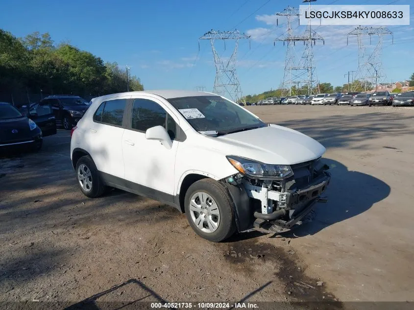 2019 Chevrolet Trax Ls VIN: LSGCJKSB4KY008633 Lot: 40521735