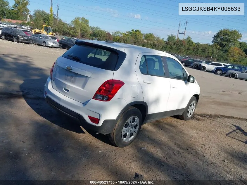 2019 Chevrolet Trax Ls VIN: LSGCJKSB4KY008633 Lot: 40521735