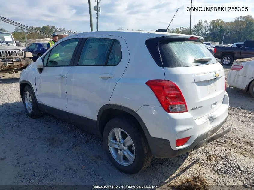 2019 Chevrolet Trax Ls VIN: 3GNCJNSB8KL255305 Lot: 40527182