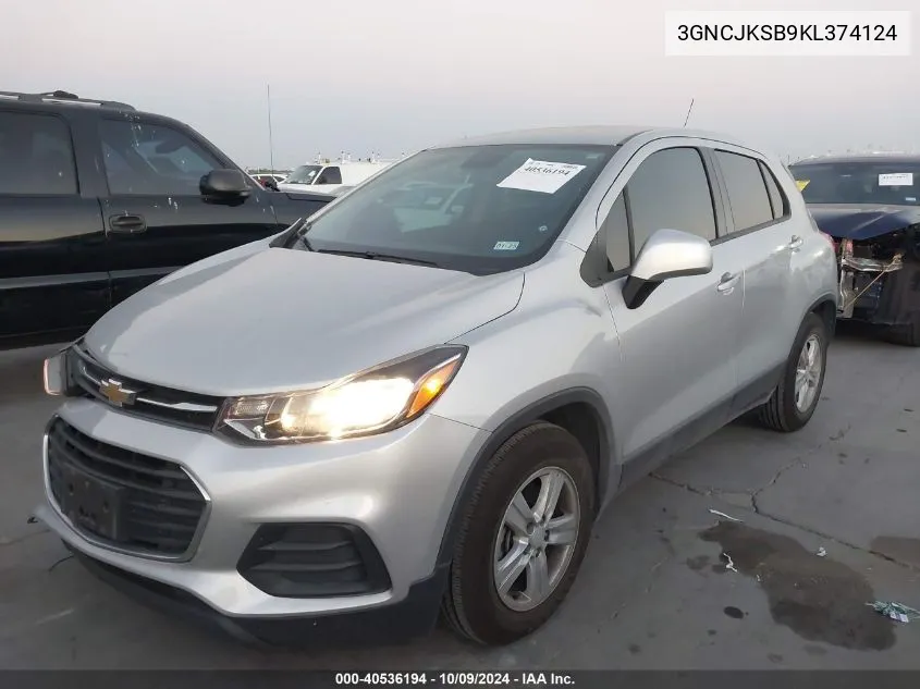 2019 Chevrolet Trax Ls VIN: 3GNCJKSB9KL374124 Lot: 40536194