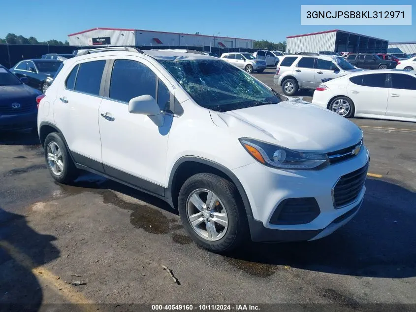 2019 Chevrolet Trax Lt VIN: 3GNCJPSB8KL312971 Lot: 40549160