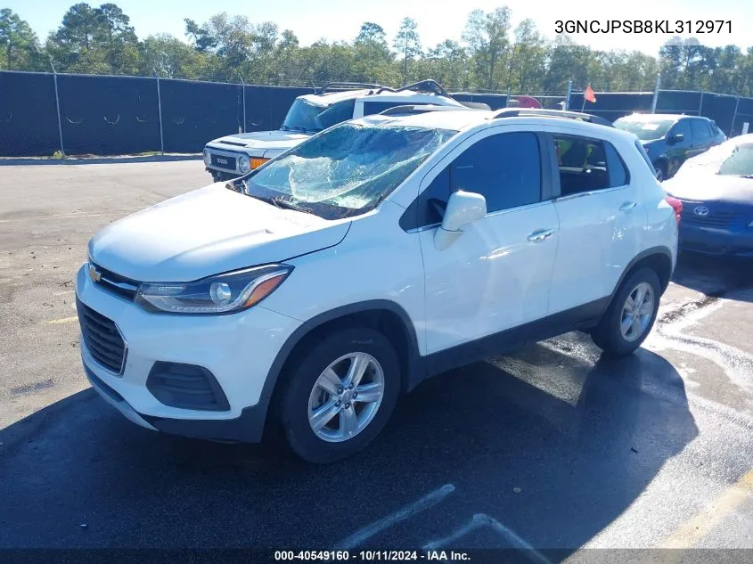 2019 Chevrolet Trax Lt VIN: 3GNCJPSB8KL312971 Lot: 40549160