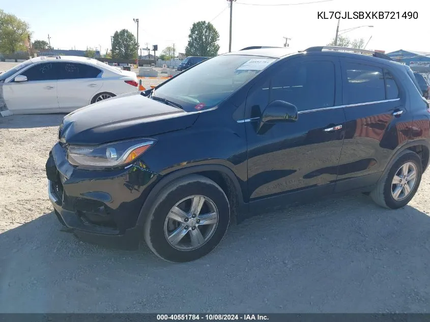 2019 Chevrolet Trax Lt VIN: KL7CJLSBXKB721490 Lot: 40551784