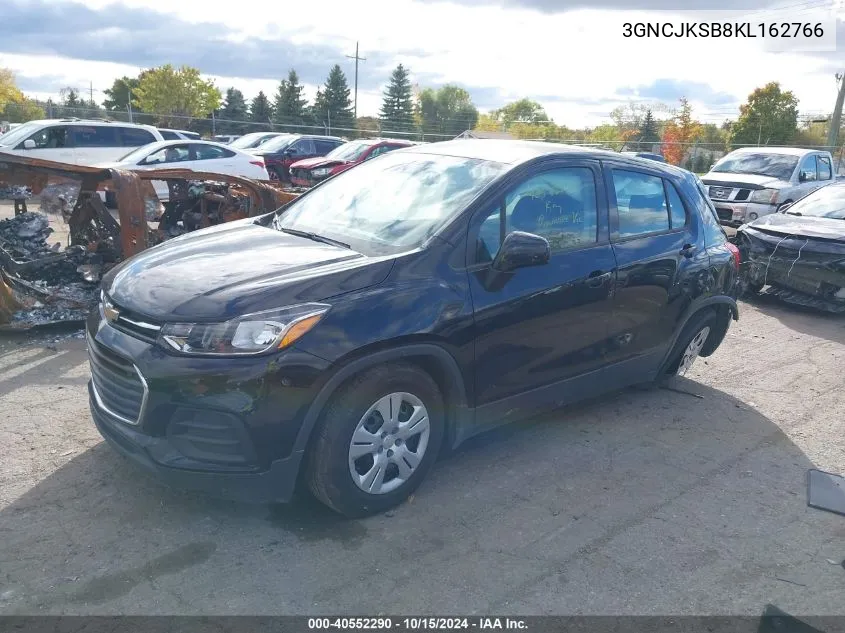 2019 Chevrolet Trax Ls VIN: 3GNCJKSB8KL162766 Lot: 40552290